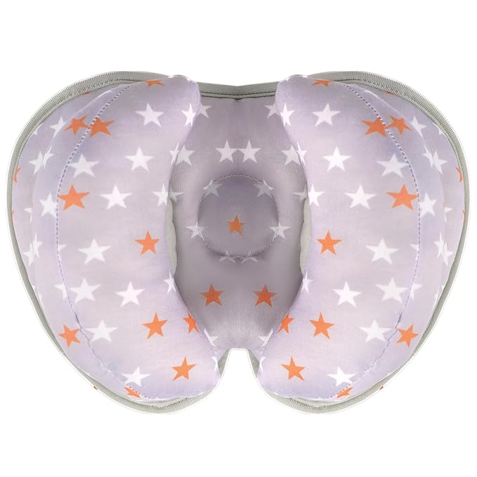 KAKIBLIN Baby Head Neck Support Pillow, 2 in 1 Banana Neck Pillow for Baby, Babies Travel Pillow for Stroller Neck Support for Newborn, Adjustable Head Pillow for Kids (Pentagram)