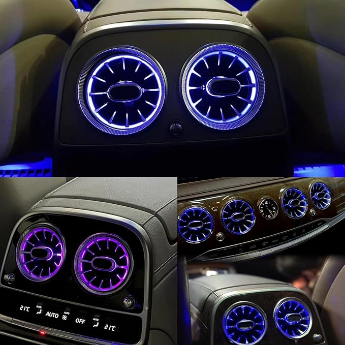 8pcs W222 Accessories LED Air Vent Ambient Lights Kit 64colors Replacement for Benz S Class W222 S400 S450 S500 S550 S560 S580 S600 S63 S65 NOT for Coupe 2 Doors (64 Colors [2018-2021])