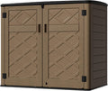 Resin Outdoor Storage Shed, Outdoor Storage Box Waterproof for Garden Tools, Patio Furniture, Trash Cans, Garage Storage, Lockable