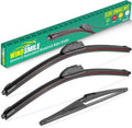 22" 14" 12" Windshield Wiper Blades Replacement for Nissan Juke 2011 2012 2013 2014 2015 2016 2017 Premium All Weather Front Rear Wipers Set - OEM Quality (Pack of 3)