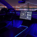 Nestour Interior Car Neon Lights Fit for Tesla Model 3 Y 2021 2022 2023 (Center Console+Dashboard+2 Foot Lights) with Armrest Organizer, Tesla Ambient Lighting, APP-Controlled RGB LED Strip Lights