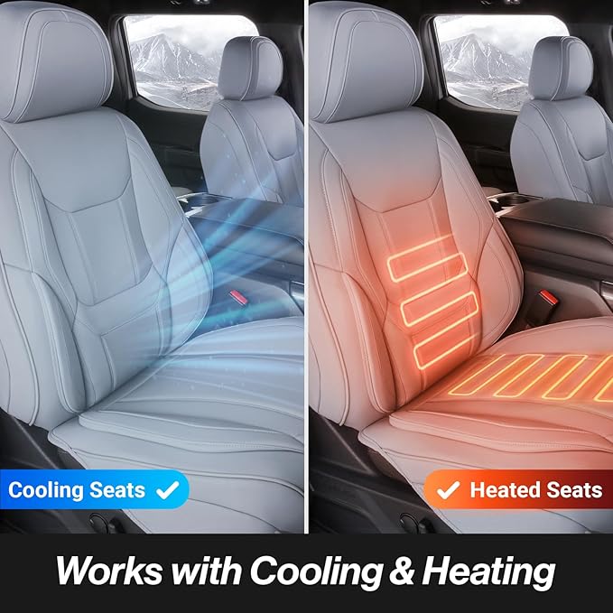 Coverland Custom Fit Car Seat Covers for SUV Compatible with [Mercedes-Benz G550 4x4, M-Class ML] Premium Water Resistant Leather Non-Slip Interior Protector [Full Set Gray - Size Chart X87]