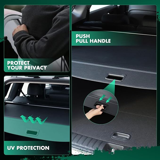 Cargo Cover for 2018-2019 Fit for Chevrolet Traverse 2.0L 2018-2023 Fit for Chevrolet Traverse 3.6L Retractable Rear Trunk Cargo Shade Luggage Security Cover Shielding Waterproof