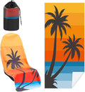 1 Pack Car Seat Towel Covers with Storage Bag 63 x 32 Inch Athletic Running Towel Seat Sweat Washable Non Slip Cover Gift for Car Outdoor Sport Activities (Beach Palm Trees)