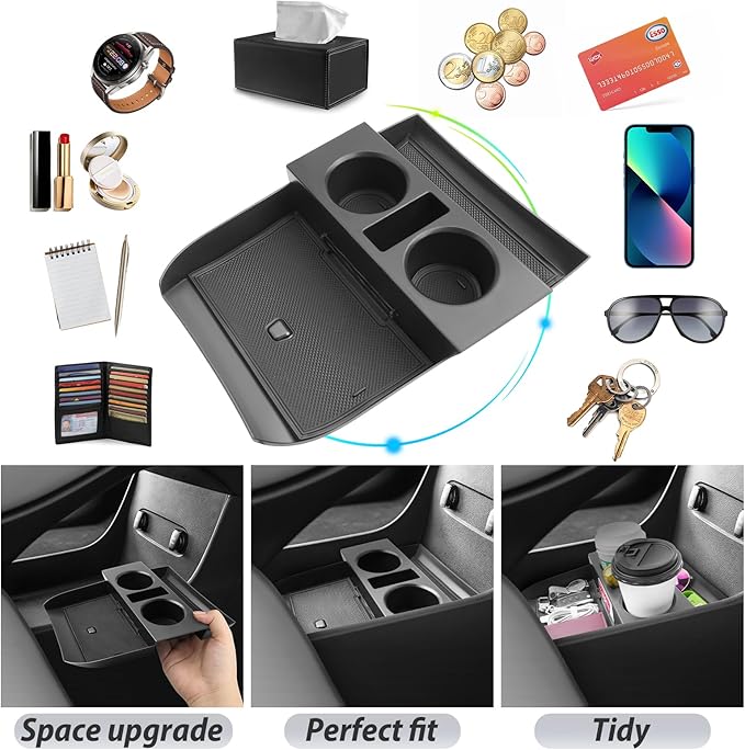 SKTU for 2023 2024 2025 Hyundai Palisade Center Console Organizer 2023-2025 Palisade Under Center Console Tray 2024 Palisade Armrest Box Hyundai Palisade 2024 2025 Accessories (Lower Organizer)