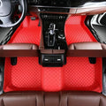 Custom Making Car Floor Mats Compatible for 2000-2025 All Mode Sedan SUV Sports Car Full Coverage Cute Pads Protection Non-Slip Leather Floor Liners (Red)