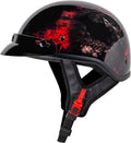 Cartman Cruiser Scooter Motorcycle Half Face Helmet, Red Skull USA Graphics, DOT Approved for Bike Scooter ATV UTV Chopper X-Large