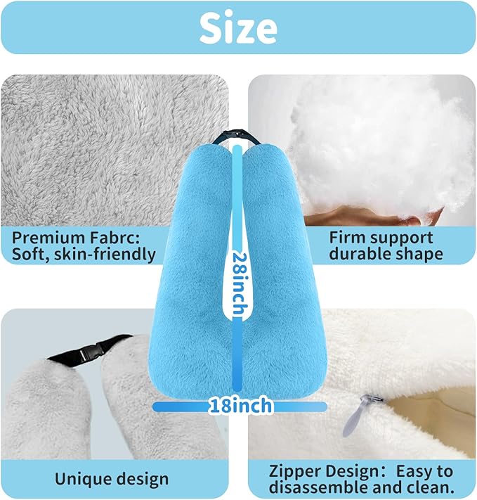 Travel Pillow, Car Pillow for Kids, Car Sleeping Pillow for Adults, Travel Pillow for Kids with Adjustable Strap, Support Head and Neck on Road Trips, Car Travel Essentials,Grey