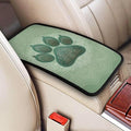 Universal Center Console Cover Dog Paw Print Arm Rest Covers Armrest Cover Boho Vintage Sage Green Middle Console Covers Lid Cushion Pad for Most Vehicle, SUV, Sedan, Car Accessories