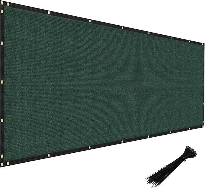 Windscreen4less Privacy Fence Screen Heavy Duty Windscreen Fencing Mesh Fabric Shade Net Cover with Brass Grommtes for Outdoor Wall Garden Yard Pool Deck, 8'x272' Green