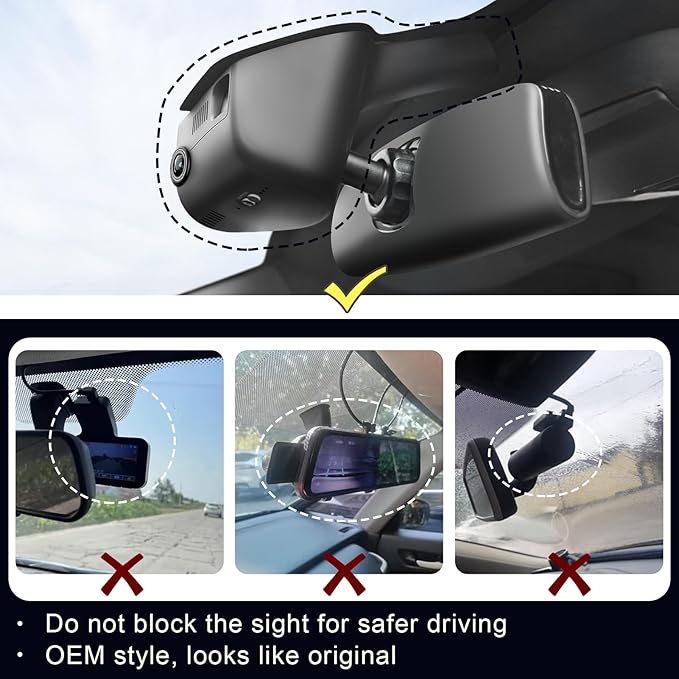 Mangoal 4K Dash Cam Custom Fit for Dodge Challenger 2015 2016 2017 2018 2019 2020 2021 2022 2023(Model A), GT R/T SXT SRT Hellcat R/T Scat Pack, Integrated OEM Look, UHD 2160P, WiFi & App,128GB Card