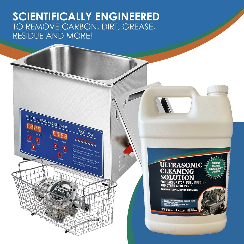 NORTHWEST ENTERPRISES Ultrasonic Cleaner Solution for Carburetors and Engine Parts. Concentrated Washing Compound for use in Ultrasonic Machines and Immersion Washers - Automotive Fluid (1 Gallon)