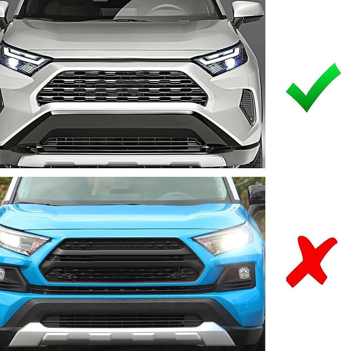 iJDMTOY Smoked Lens Front Grille TRD Style Amber Yellow LED Grill Lighting Kit Compatible with Toyota 2019-2025 RAV4, Includes (4) 12-SMD Smoke Cover LED Grille Lights & Wiring Harness