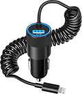 【MFi Certified】iPhone Car Charger Fast Charging, Caiinei 4.8A USB Car Charger Fast Charging Cigarette Lighter Adapter with 6FT Coiled Lightning Cable for iPhone 14 13 12 11 Pro XS Max Mini XR X 8 iPad