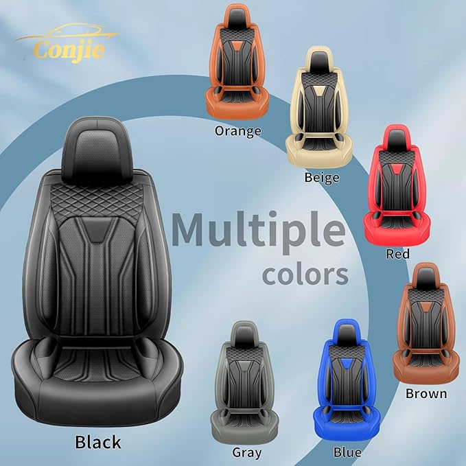 Fit Sentra Car Seat Covers Compatible with Nissan Sentra 2001-2025 2026 - Full Set Premium Leather， Waterproof Breathable， All-Weather Seat Cushion Protecto&Airbag Compatible （All Black