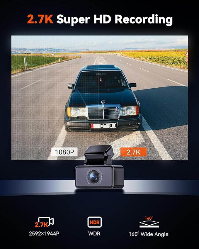 Vantrue E360, E2 2.7K Adjustable Rear Camera with 20ft Cable, WDR, Super Night Vision, Fit for Most Cars SUV, Pickup, Truck, Jeeps Minivan and Sedans