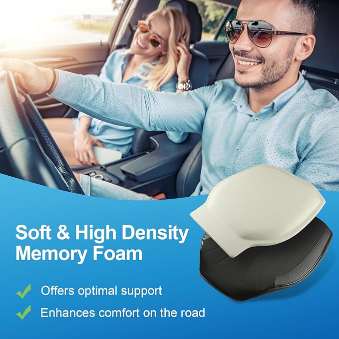 GIANT PANDA Bottom Car Seat Cover for Driver,Front Seat Cover with Memory Foam Cushion,Ideal for Long Drives,Relieves Sciatica and Tailbone Pain, Fits 95% of Vehicles, Black