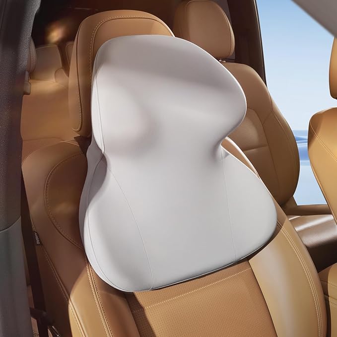 BEBAS Car Headrest Pillow, Ergonomic Neck Pillow with Memory Foam, Enlarged Surface for Head Neck Shoulder Support, Breathable Removeable Car Seat Pillow for Pain Relief(Gray, 1 Pack)