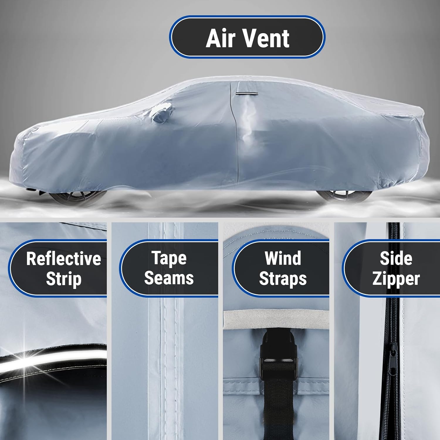 iCarCover Premium Car Cover for 2000-2020 Chevy Impala Heavy Duty Waterproof All-Weather Automobiles Custom Fit Indoor Outdoor UV Snow Protection Covers with Straps and Bag