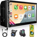 7 Inch Car Stereo with Wireless Apple CarPlay,Double Din Car Radio Androdi Auto,Bluetooth 5.2,IPS 1024 * 600 Display,FM Radio, Backup Camera,Online Navigation,178 * 100mm,Car Audio Receivers