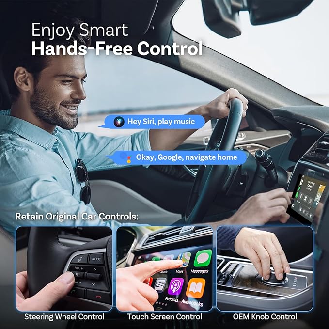 OTTOCAST Play2Video Pro- Wireless CarPlay Android Auto Adapter Built-in 4 Video Apps, Magic CarPlay Car Video AI Box Support Netflix, YouTube, IPTV, Prime Video, Spotify for Wired CarPlay Cars