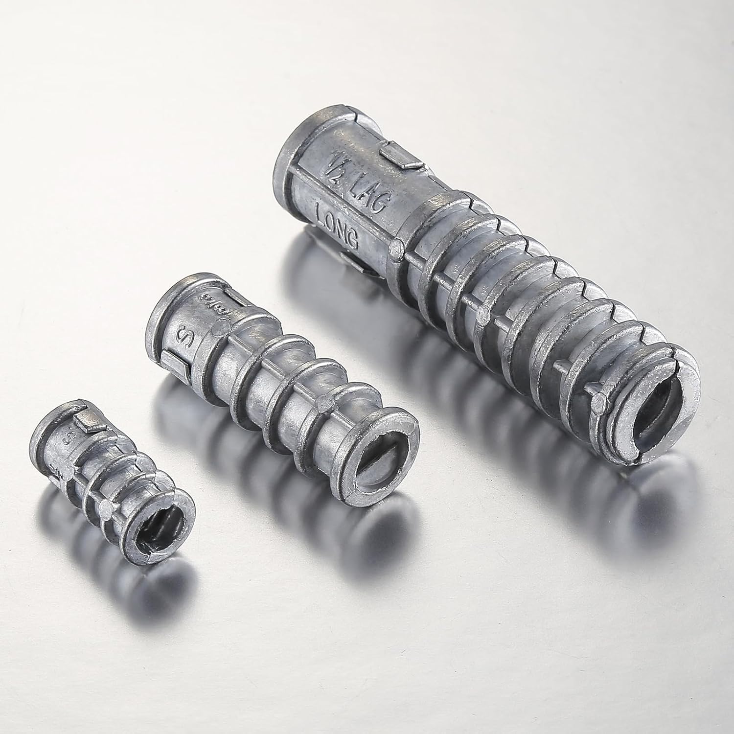 Wensilon(50pcs) 1/2 * 1-3/4 Lag Shield Anchor Long Zinc Alloy Bolts Concrete Anchors, Zinc Alloy Masonry Anchors Hole