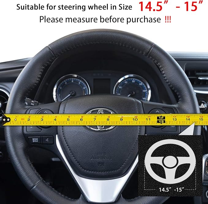 Suede Steering Wheel Cover,Compatible with Chrysler 200/300 Sebring Town&Country SuedeLeather Sport Non-Slip Wheel Cover Car Interior Accessories 15 inch for Man and Women