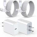 iPhone 17 16 15 Charger Fast Charging, 20W Type C Charger USB C Charger Block iPhone 17 16 Charger with 2Pack USB C to USB-C Cable for iPhone 17/17 Pro/17 ProMax/16 Plus/16/15 ProMax/iPad Pro/AirPods