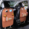 Tbest Car Backseat Organizer Storage Bag Dirt Kick Proof Easy Cleaning Convenient Practical Protector Felt Material Universal Fit for Most Cars (Brown)