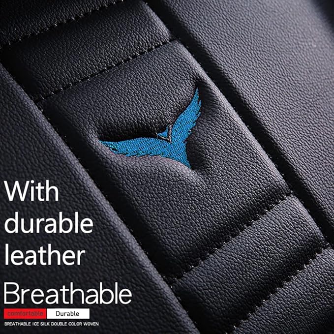 for Toyota RAV4 2008-2025 Car Seat Covers, Full Coverage Customized Seat Covers Premium Leather Waterproof Stain-Resistant Easy to Install (Front Set, Black&Blue)
