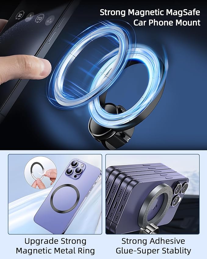 PZK Car Phone Mount for Toyota Tundra 2014 2015 2016-2020 2021 Accessories Custom Air Vent Car Phone Holder Compatible with Magsafe Hands Free 360° Rotation Cell Phone Automobile Cradles