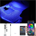 RGB Car Footwell Ambient Lighting Kit USB 16.7 Millions Colors Sound Active Music Sync APP Control + RF Remote Controller Car Interior Multicolored Footwell Atmosphere Light DC 12V