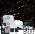 AKEPO 32W APP Twinkle Meteor Dual Head Fiber Optic Lights Kit, Car Home Use Music Activated Star Ceiling Sky Light, Shooting Star+2000pcs 16.4ft/5m 0.03in/0.75mm Optical Fiber Cable+28key remote