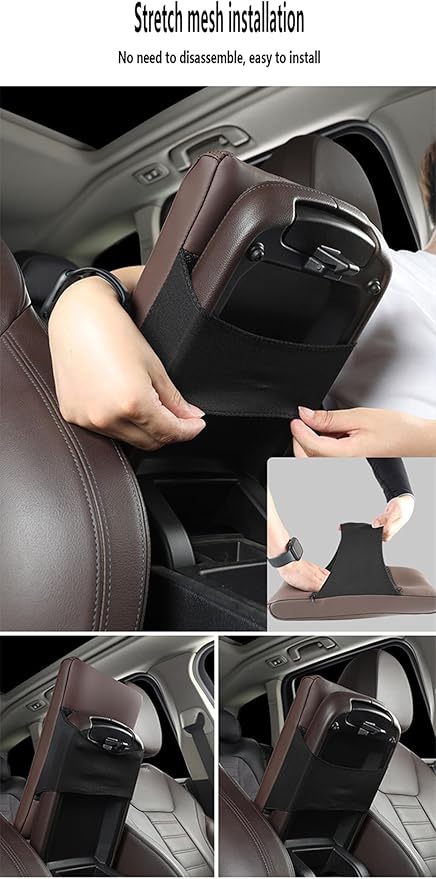 Car Armrest Cover Pad for Hyundai Santa FE 2021 2022 2023 2024 2025 Premium Leather Center Console Armrest Cushion Pad Anti-Scratch Waterproof Auto Interior Accessories Light Brown