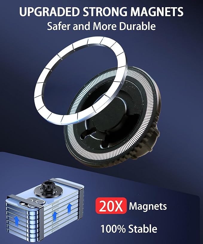 Magnetic Car Phone Mount for Toyota Tundra 2022-2026/Sequoia 2023-2026 Accessories, for MagSafe Strong Magnets Cell Phone Holder 14 Inch Touch Screen Cradles, with phone gripper 360° Rotation
