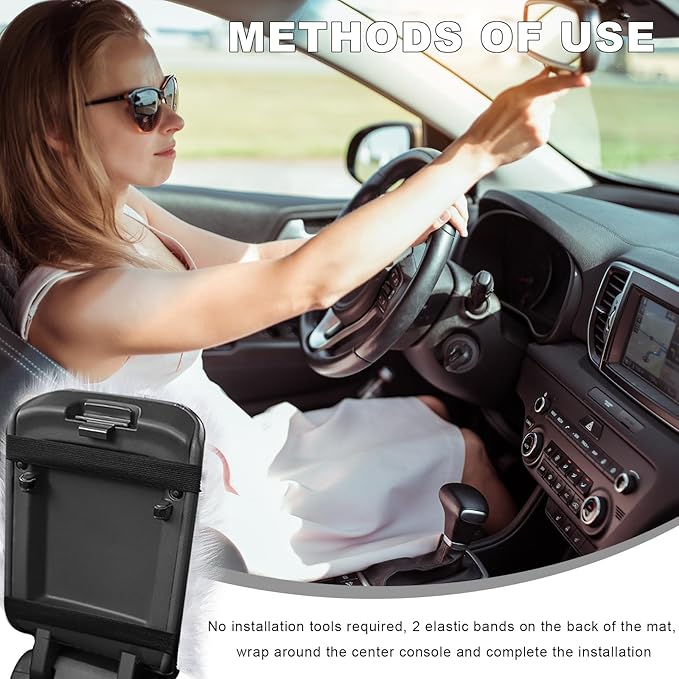 Center Console Cover, 11.81"×7.87" Automotive Fluffy Plush Center Armrest Protector, Universal Furry Comfortable Center Console Pad for Cars Trucks SUVs, Car Accessories (Light Pink)