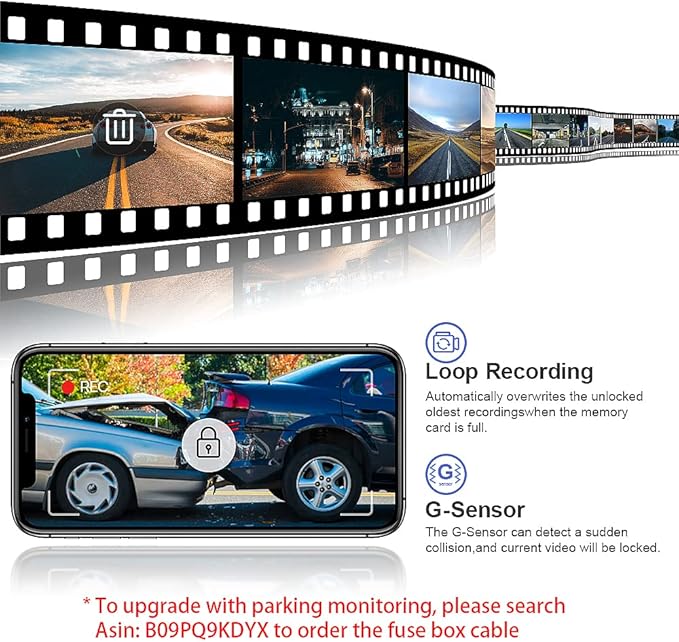 Fitcamx Front 2K+Rear 1080P Dash Cam Adapts for Honda HR-V 2023-2026 Sport LX EX-L (Gen3), OEM Look, Dual HD Video, Built-in WiFi & APP, Loop Recording, G-Sensor, Night Vision, Easy to Set, 64GB Card