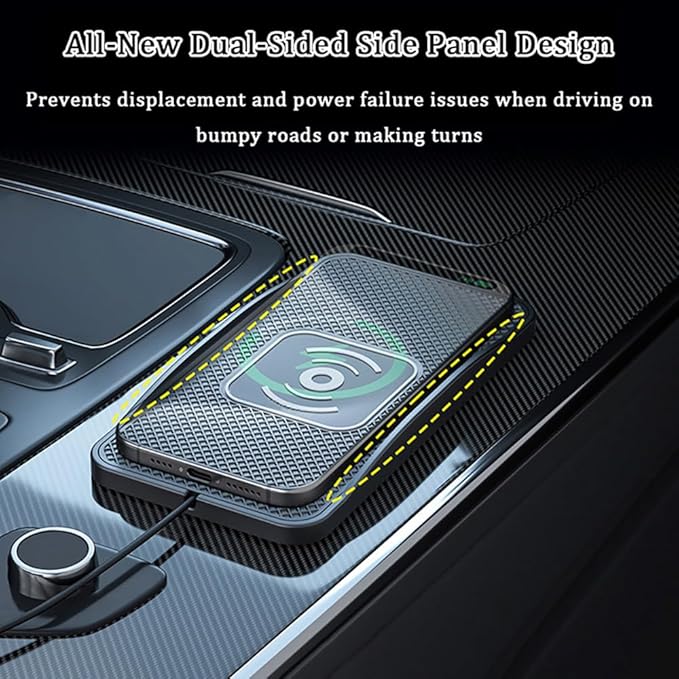 Wireless Car Charger Pad for Ford Explorer 2000-2026, Type-C/USB 20W Car Wireless Charger Non-Slip Phone Charging Pad Car Accessories,A 30cm Cable Type-C Plug