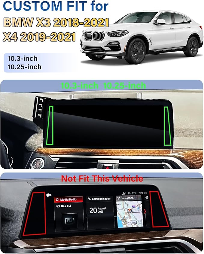 Car Phone Holder for BMW X3 2018-2021/X4 2019-2021 Accessories 10.3/10.25-Inch Screen Fixed Clip, Automobile Cradles Magnetic Phone Mount Compatible with MagSafe, Strong Magnets Cell Phone Base