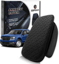 Armrest Cover for Ford Maverick 2022 2023 2024 2025 Center Console Pad with Organizer Storage Pockets, Black Faux Leather Arm Rest Lid Protector Cushion Interior Accessories