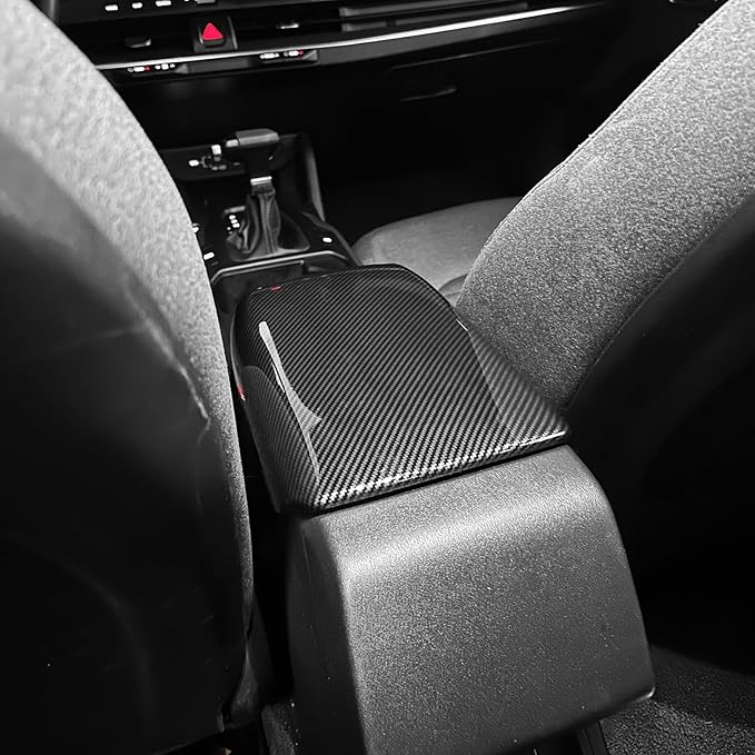 ABS Car Central Console Armrest Cover Armrest Cushion Cover Center Console Box Pad Compatible with Kia K4 2025-2026 Accessories (Carbon Fiber Style)
