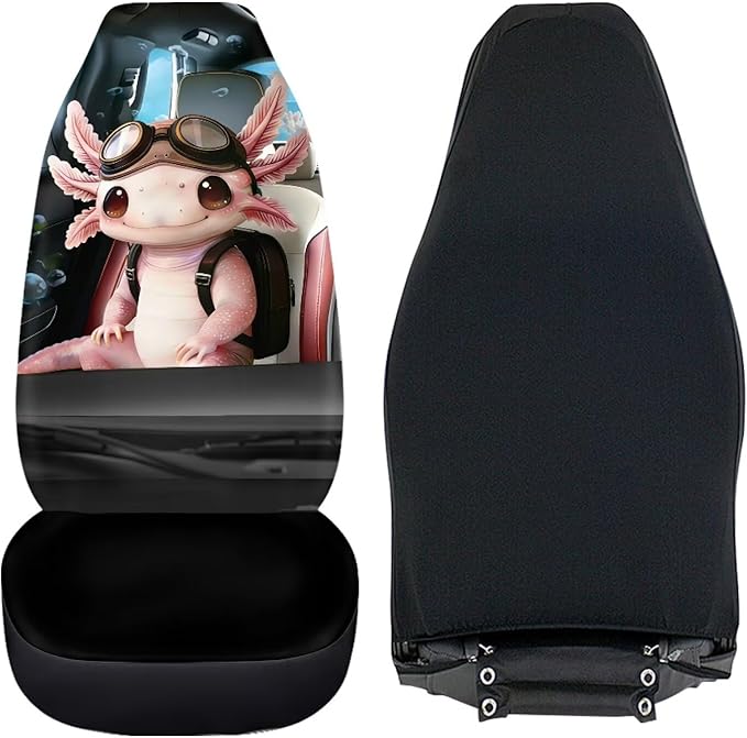 Axolotl Car Seat Covers Front Seats 2 Pack Cute Car Seat Cover Protector Front Seats Easy Installation Removable Automotive Accessories Interior Covers for Sedan SUV