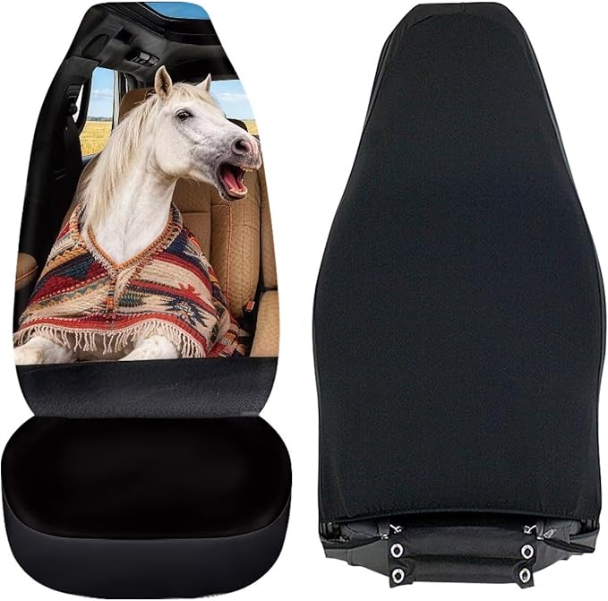 Horses Car Seat Covers Front Seats 2 Pack Funny Car Seat Cover Protector Front Seats Easy Installation Removable Automotive Accessories Interior Covers for Sedan SUV