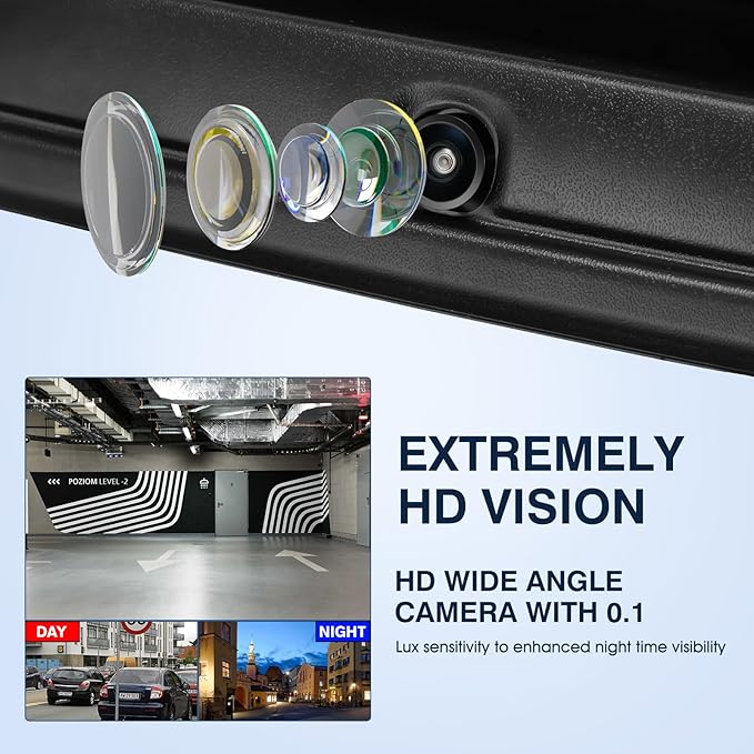 Tailgate Handle Backup Camera Fit for Chevy Silverado 2014-2018,Fit for GMC Sierra 2500HD 3500HD Canyon 2015-2018 Tailgate Reversing Rear View Park Assist Camera RCA Plug Replaces 23448681