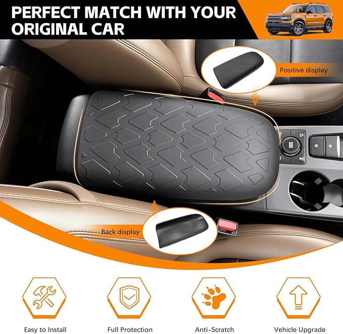 Center Console Armrest Cover for 2021-2025 Bronco Sport CX430/2020-2025 Ford Escape Center Console Arm Rest Protector for Bronco Sport/Ford Escape Accessories(Armrest Cover)