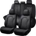 Truck Seat Covers for Ram 2500 2009-2026, Waterproof Premium Leather Full Coverage Car Seat Covers, Muscle Sport Style Auto Interior Seat Cover Sets (Full Set/Black)