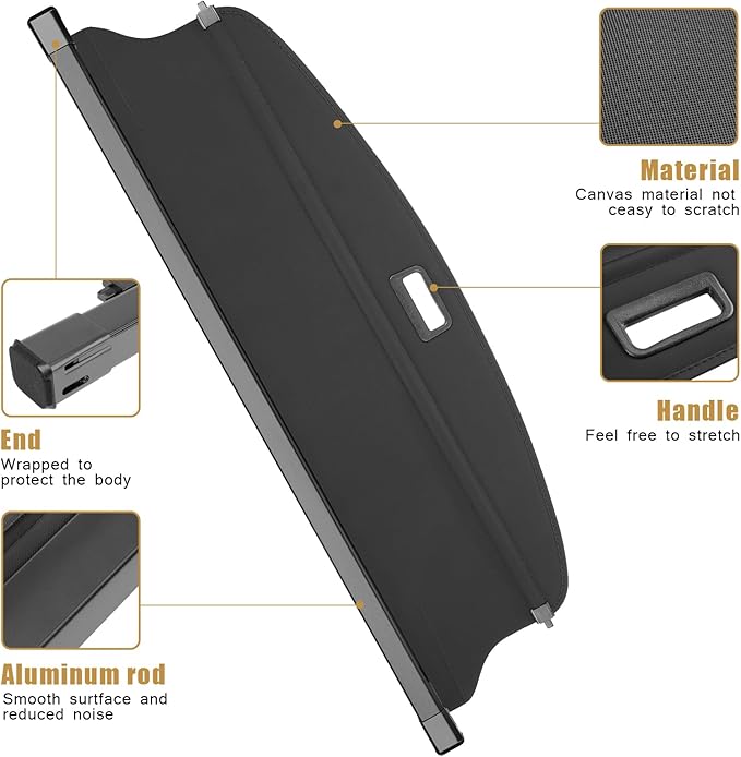Cargo Cover Fit for Kia Sportage 2023 2024 2025 Retractable Trunk Rear Security Cover Shielding Shade Trunk Cover Cargo Lid