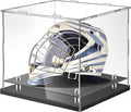 Barydat Football Helmet Display Case 14.2 x 11 x 12.6 Inch Full Size Acrylic Clear Hat Display Crystal Hat Box with Stainless Steel Risers for Basketball Sports Collectibles Showcase Memorabilia