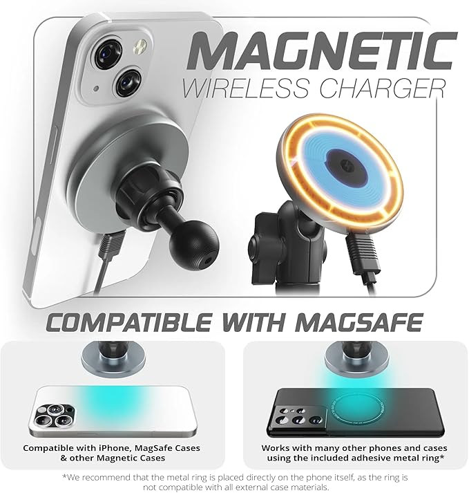 Tackform Link Vent Mount Magnetic Wireless Charging Phone Holder - Compatible with MagSafe, 2016-2023 Toyota Tacoma and 2014-2021 Toyota Tundra | CNC Billet Aluminum Bracket, Zero Slip | Short Reach