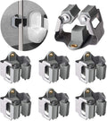 3-H Mop and Broom Holder Wall Mount 6 Pack, Broom Holder for Garage Garden Shed Storage System Laundry Room Home Kitchen Organization up to 1.45 Inch(grey)